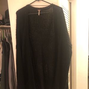 Free people black fuzzy sweater